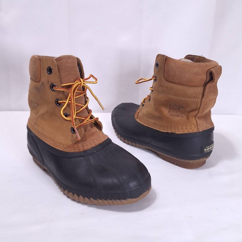Sorel Cheyanne II Waterproof Duck Boots‎ Men 6 Women 7 Leather Lace Up Snow